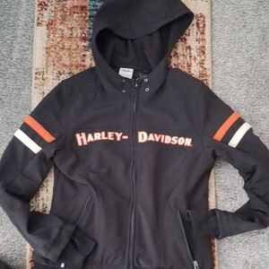 Harley-Davidson Black Jacket with Orange Stripes